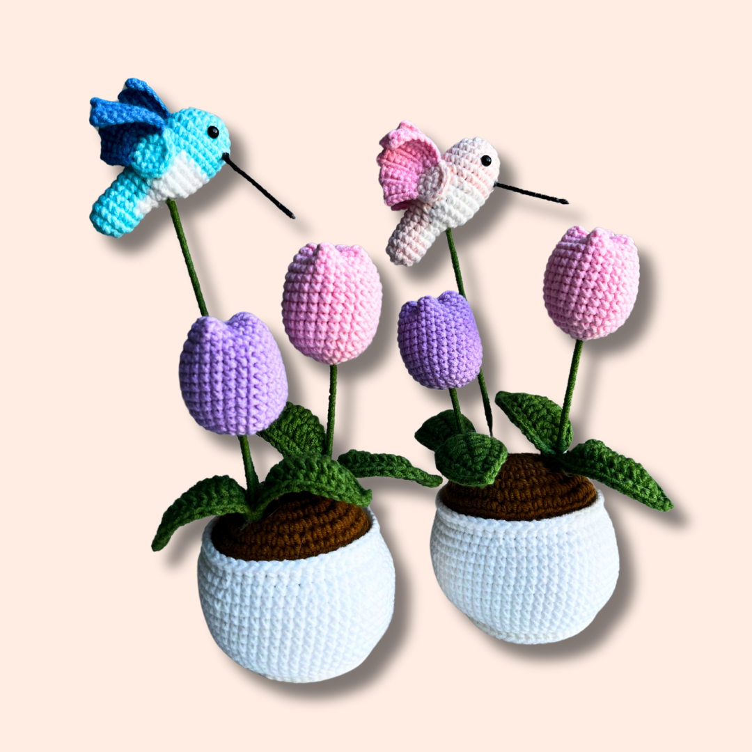 Tulip Pot with Bird