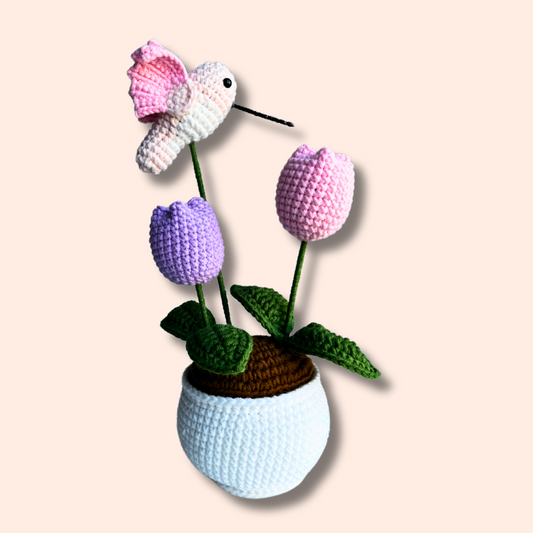 Tulip Pot with Bird
