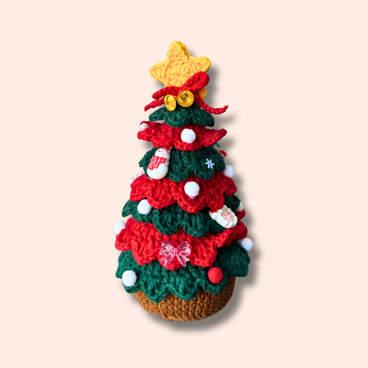 Cozy Handcrafted Red and Green Holiday Tree