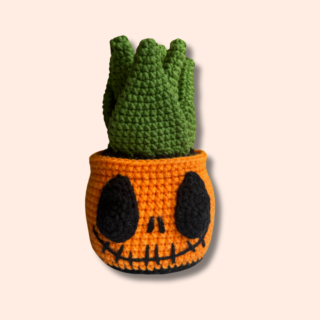Crocheted Scary Succulent Pot