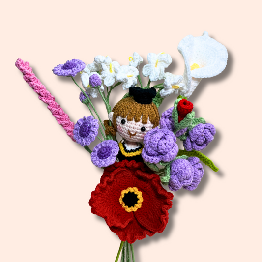 Crocheted Graduate Girl Bouquet